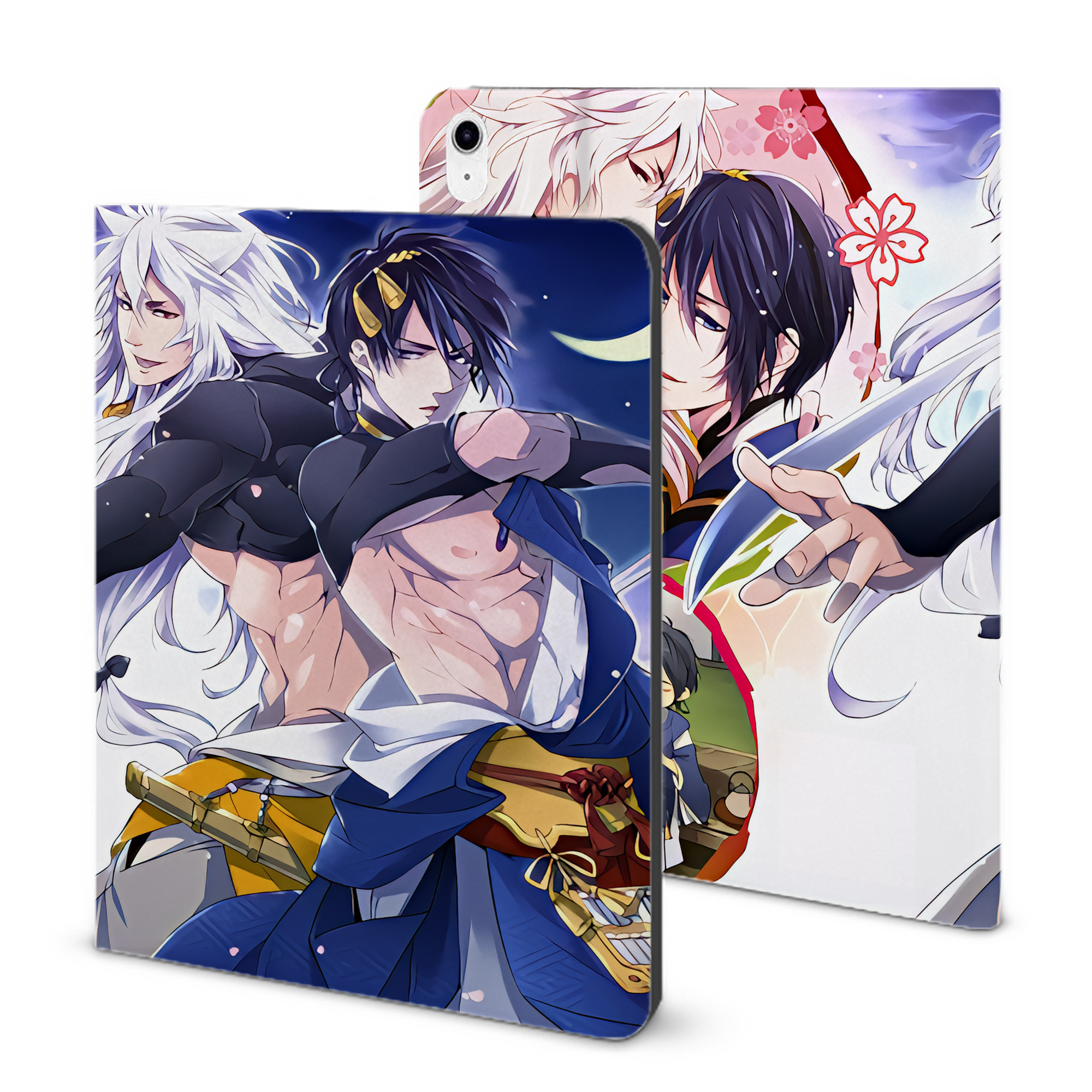 （画像用） 刀剣乱舞 Touken Ranbu IPad ケース ブック型 PUレザー TPU 耐衝撃 軽量 薄型 ペン収納なし 全面保護 IPad 各モデル対応